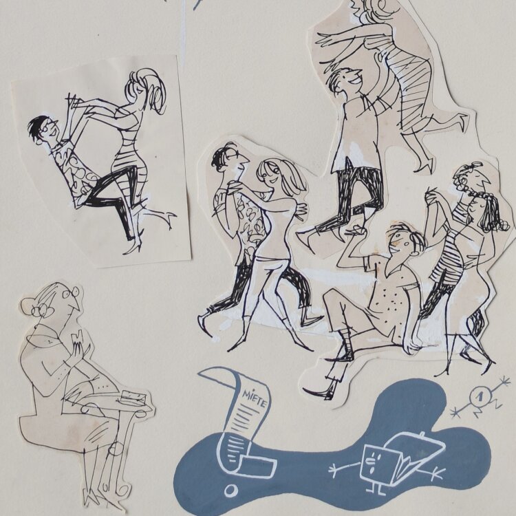 GYA - Musik, Tanz und Spinne - 1958 - Tinte, Tusche, Gouache und Deckweiß