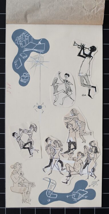 GYA - Musik, Tanz und Spinne - 1958 - Tinte, Tusche, Gouache und Deckweiß