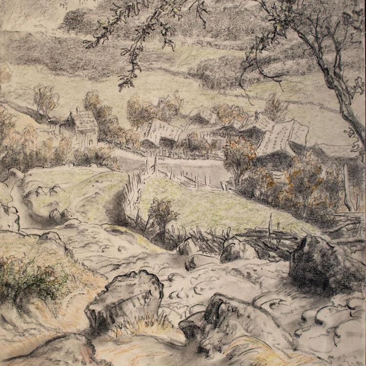 Franz Thiele - Gadaunem, Gasteinertal - 1937 - Farbstiftzeichnung