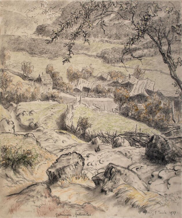Franz Thiele - Gadaunem, Gasteinertal - 1937 - Farbstiftzeichnung