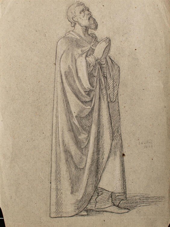 Karl Müller - Gewandstudie - 1844 - Zeichnung