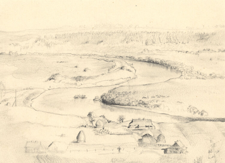 Eisenwerth - Dnepr bei Mahiljou (Belarus) - 1943 - Bleistift