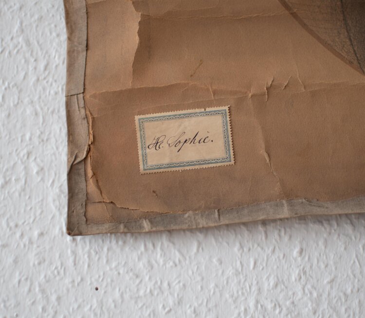 Glasmanufaktur Johann Heinrich Huber-Stutz Zürich - Heilige Sophie - um 1898 - Kreide auf Papier, auf Leinwand