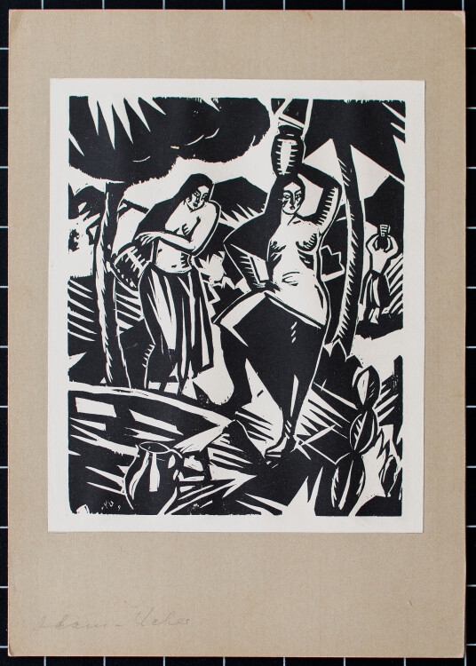 Evarist Adam Weber - Am Brunnen - 1920 - Holzschnitt