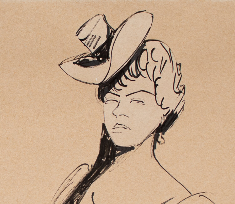 Otto Hermann - Bildnisse Lina Carstens und Karin Schlemmer - undatiert - Filzstift auf Papier