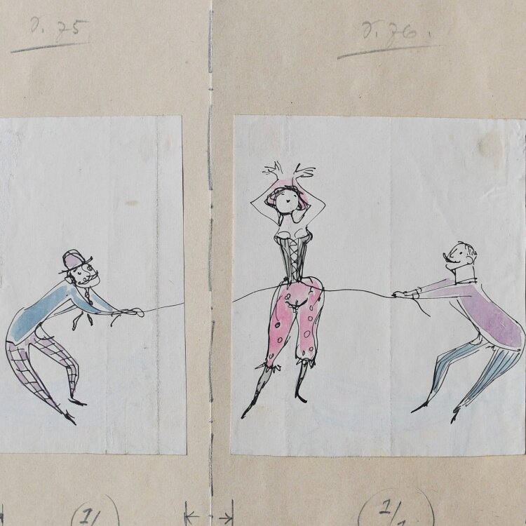verm. Herbert Thiele - Zirkusmotiv - ca. 1958 - Tinte und Aquarell