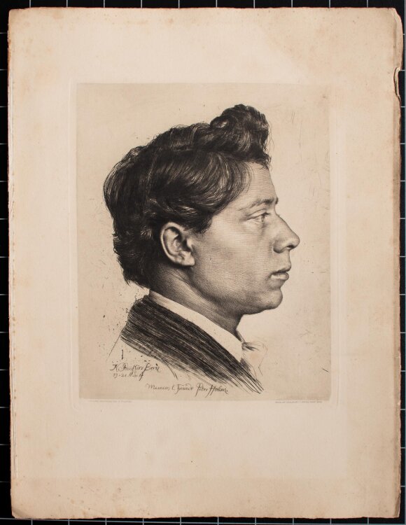 Karl Stauffer-Bern - Bildnis Peter Halm - 1887 - Radierung