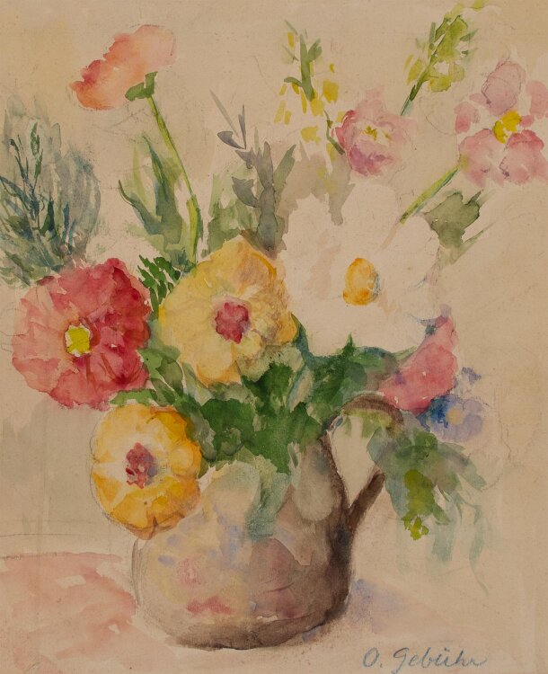 Otto Gebühr - Blumenstrauß mit Anemonen - undatiert - Aquarell