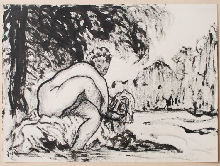 Fritz Zalisz - Badende - 1920er/1930er Jahre - Tusche