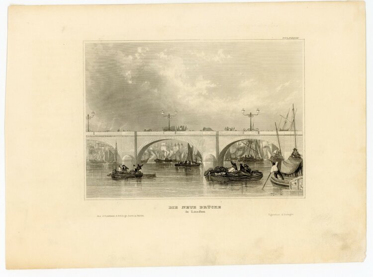 unbekannt - Die neue Brücke in London. - o.J., Radierung