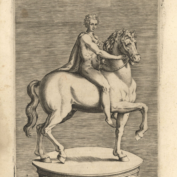 Giovanni Battista Cavalieri - Reiterstatue - Spätes 16. Jhd. - Kupferstich