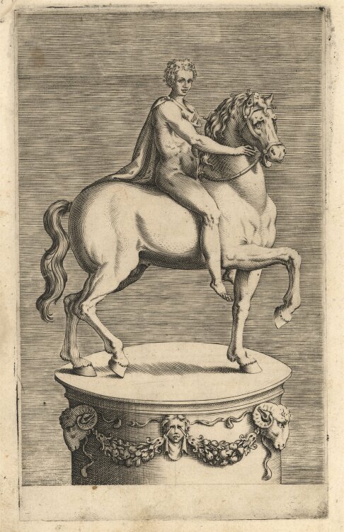 Giovanni Battista Cavalieri - Reiterstatue - Spätes 16. Jhd. - Kupferstich