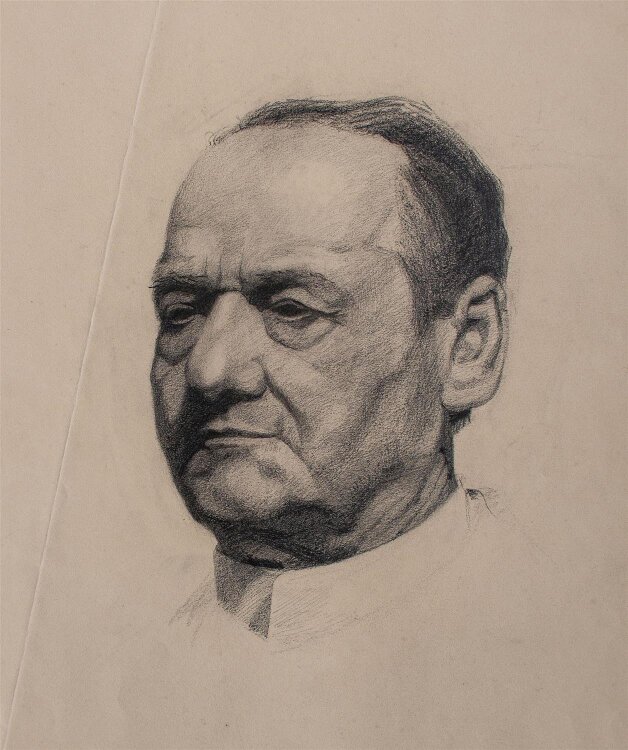 C. Reich? - Männliches Bildnis - um 1900 - Bleistiftzeichnung