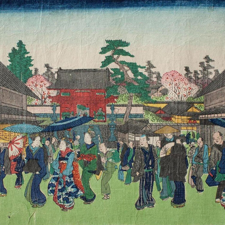 Hasegawa Sadanobu - Ansicht von Tokyo - undatiert - Farbholzschnitt