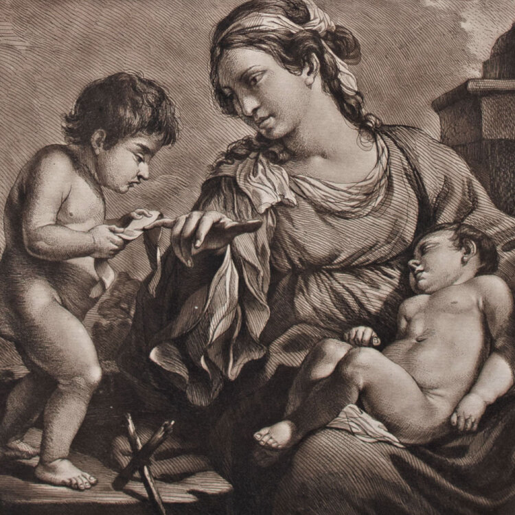 John Mortimer nach Giovanni Francesco Barbier (Guercino) - The Virgin Teaching St. John - 1766 - Radierung und Aquatintaradierung