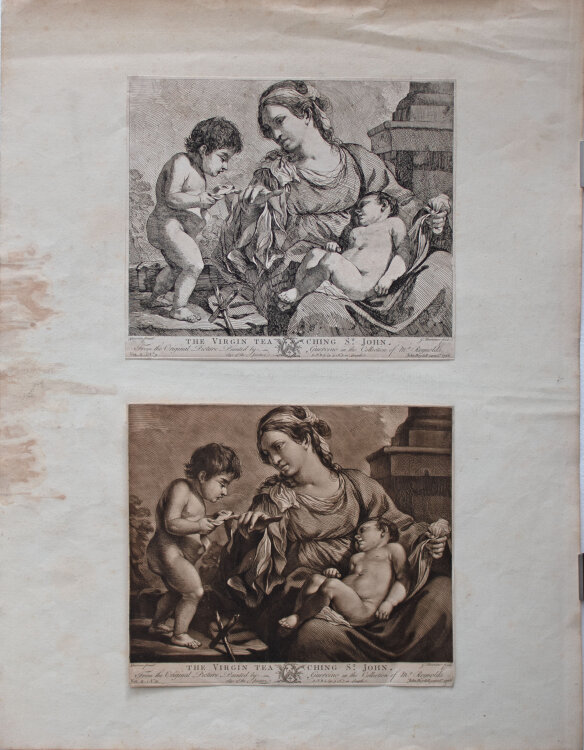 John Mortimer nach Giovanni Francesco Barbier (Guercino) - The Virgin Teaching St. John - 1766 - Radierung und Aquatintaradierung