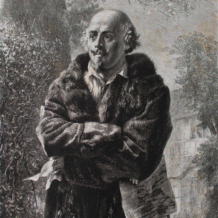 Adolph von Menzel - Der Dichter Shakespeare - 1850/52 - Holzstich