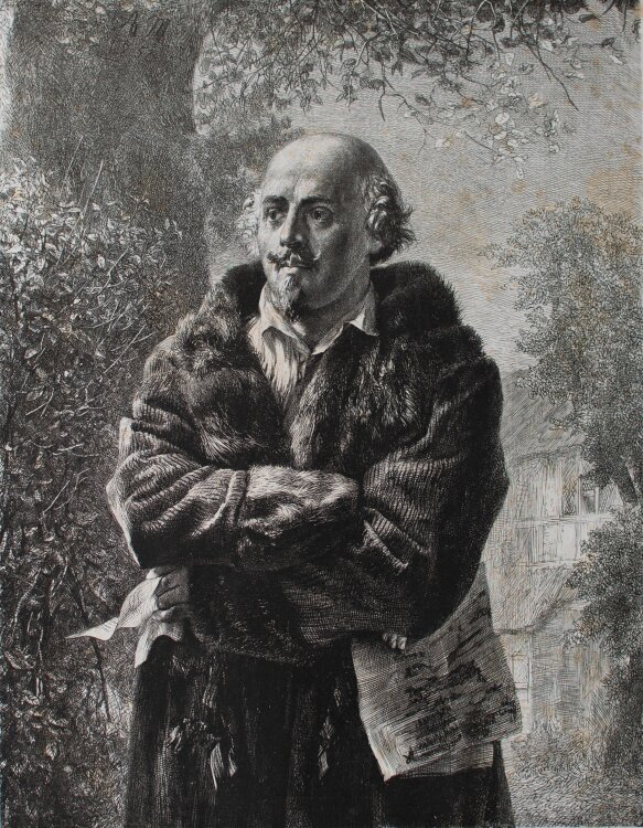 Adolph von Menzel - Der Dichter Shakespeare - 1850/52 - Holzstich
