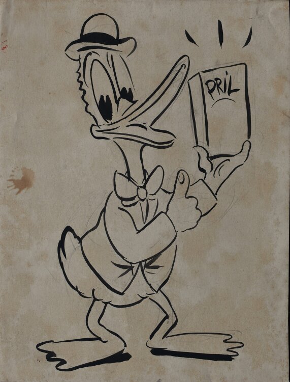 Max Otto - Pril-Ente - 1950er Jahre - Tusche und Bleistift