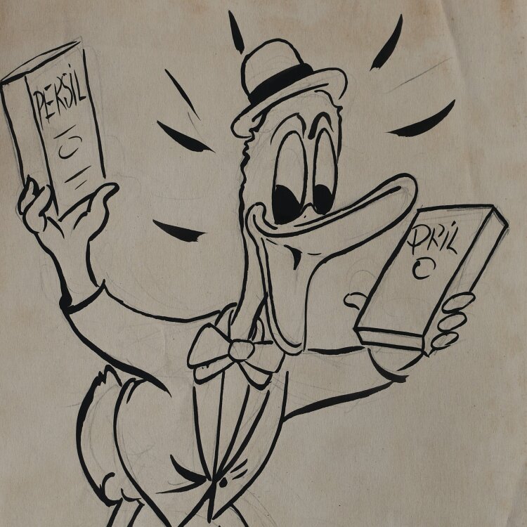 Max Otto - Pril-Ente - 1950er Jahre - Tusche und Bleistift