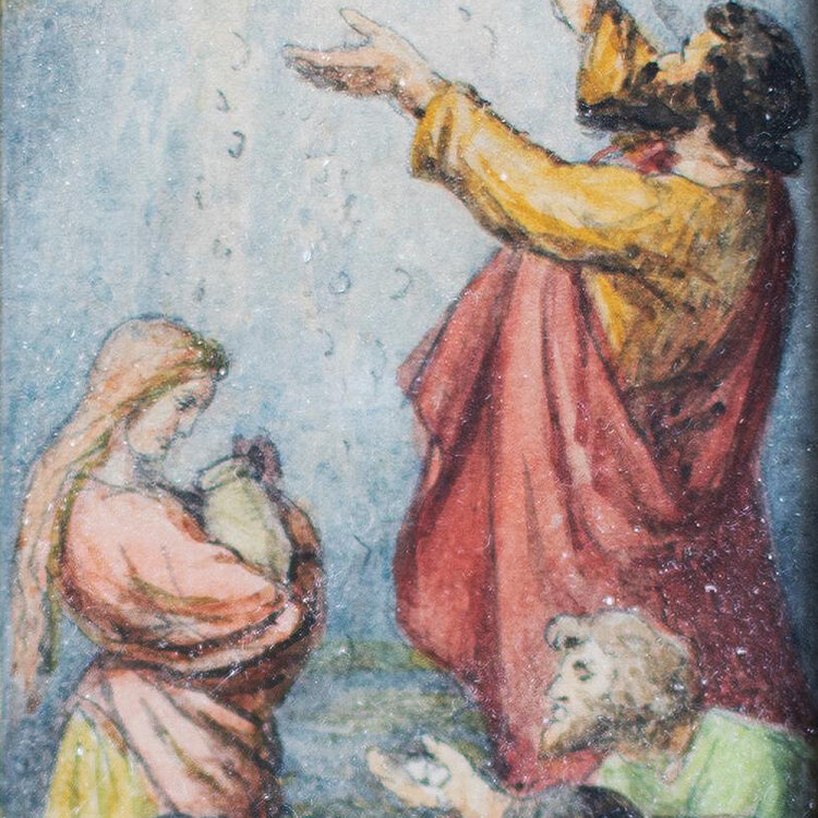 Wilhelm Walther - Manna vom Himmel - um 1850 - Aquarell