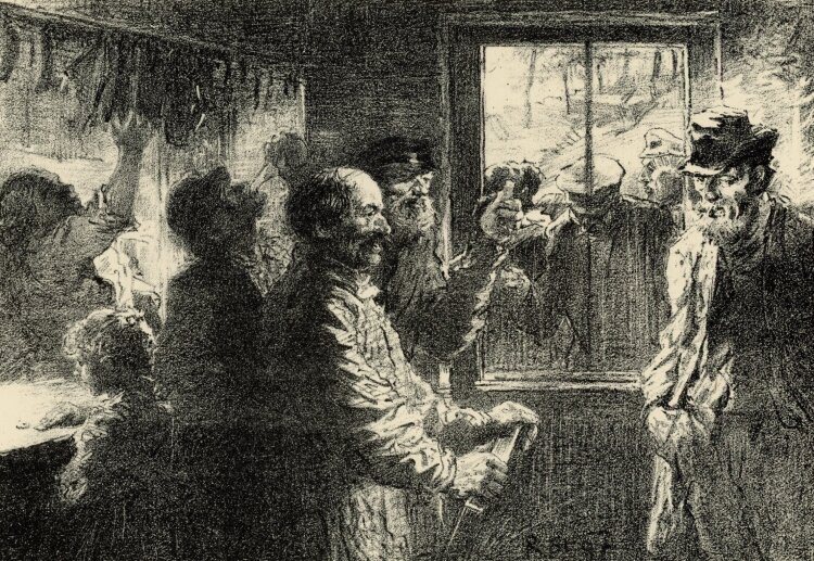 Robert Sterl - Im Wirtshaus - 1897 - Lithografie