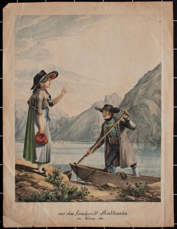 Friedrich W. Doppelmayr - Am Königssee, Berchtesgaden - um 1850 - Aquarell