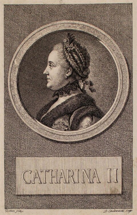 Daniel Nikolaus Chodowiecki - Kaiserin Katharina II - 1779 - Kupferstich
