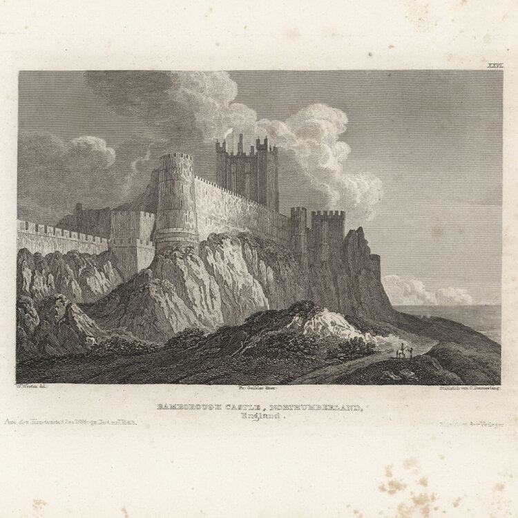 Christian Leonhard Daumerlang - Bamborough Castle. Northumberland. - o.J., Stahl