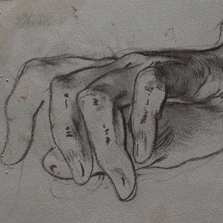 Martin von Feuerstein - Handstudie - undatiert - Kreide und Kohle