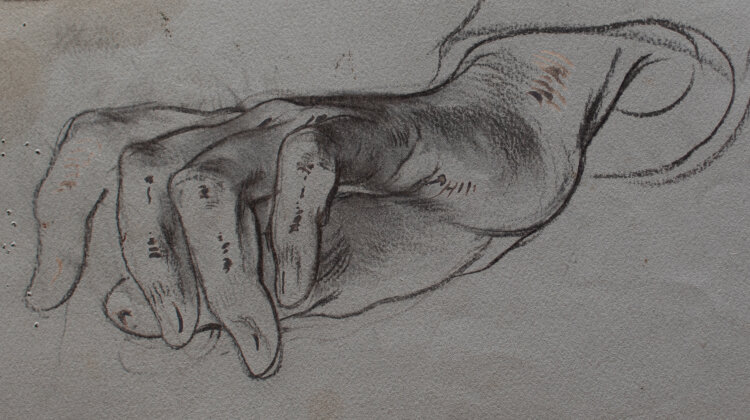 Martin von Feuerstein - Handstudie - undatiert - Kreide und Kohle