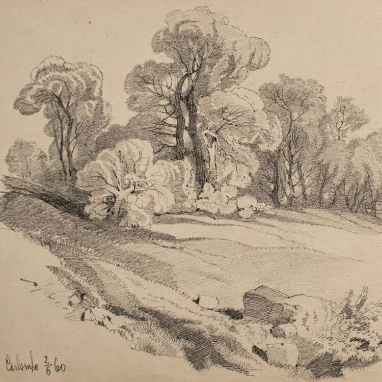O. von Mayrshauser - Carlsruhe - 1860 - Bleistiftzeichnung