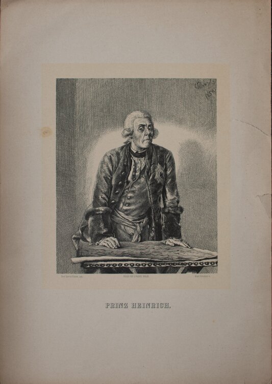 Adolph von Menzel - Prinz Heinrich - 1854 - Holzstich
