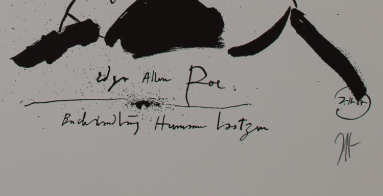 Horst Janssen - Bildnis Edgar Allan Poe/ Dichterköpfe - 1966 - Offsetlithografie