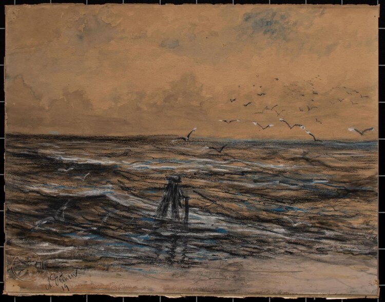 A. Dörnen - Seestück mit Möwen - 1919 -...