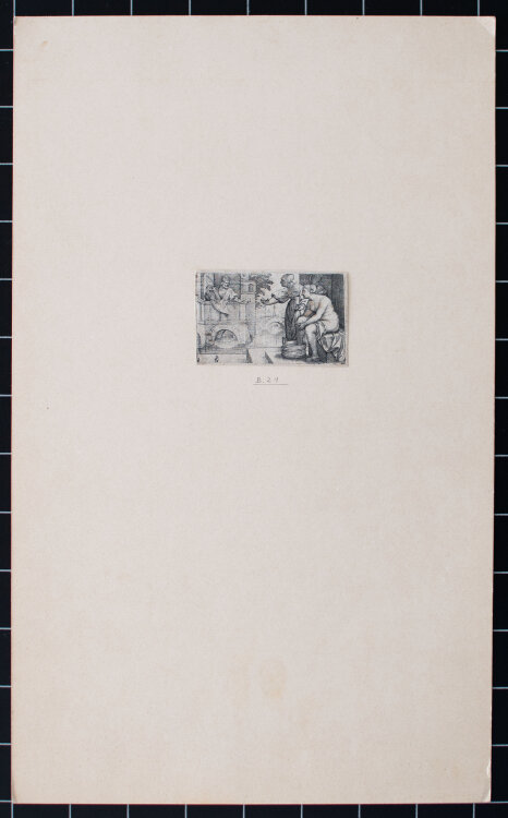 Georg Pencz - David und Bathseba - 16. Jhd. - Kupferstich