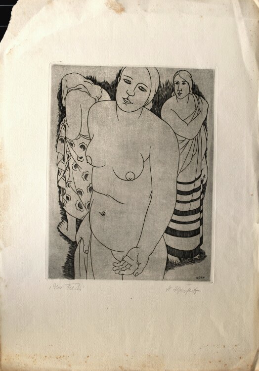 Heinrich Ilgenfritz - Drei Frauen - um 1929 - Kupferstich