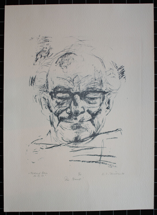 Karl Erich Müller - Bildnis Richard Horn - 1980 - Farblithografie