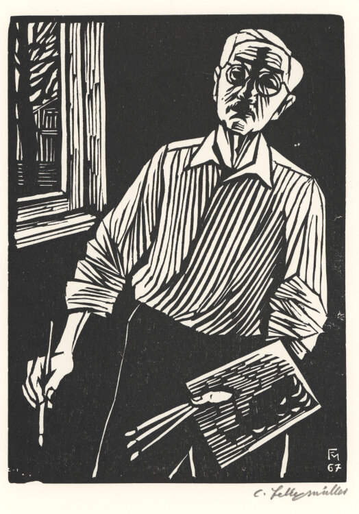 Conrad Felixmüller - Selbstbild mit Palette und...