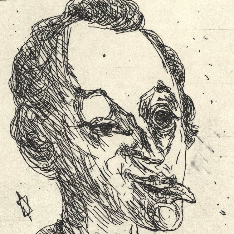 Joachim John - Heinrich Heine - 1997 - Radierung