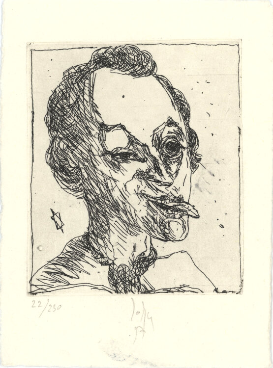 Joachim John - Heinrich Heine - 1997 - Radierung