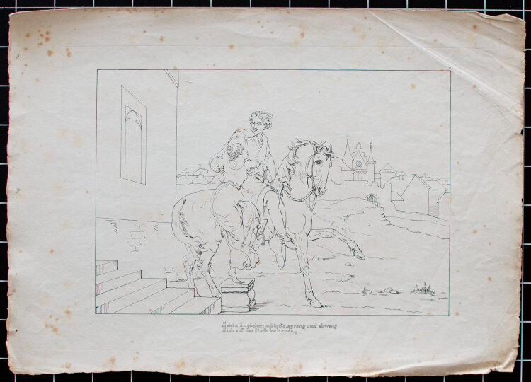 Johann Christian Ruhl - Lenore (Gottfried August Bürger) - 1827 - Umrissradierung