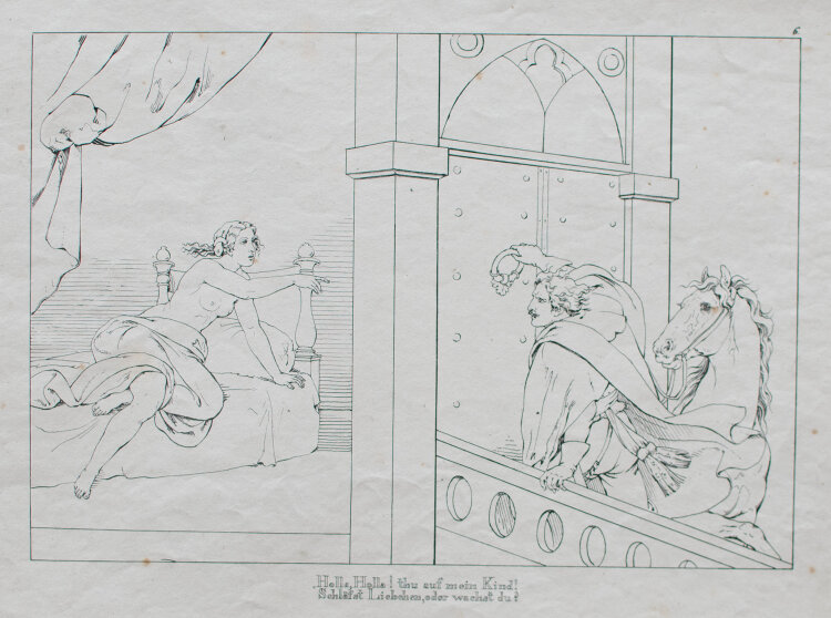 Johann Christian Ruhl - Lenore (Gottfried August Bürger) - 1827 - Umrissradierung