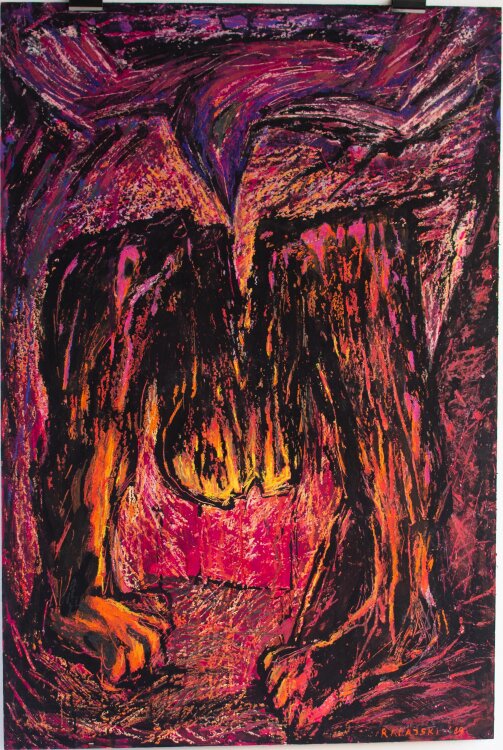 Sławomir Ratajski - Mann und Vogel - 1989 - Pastellzeichnung