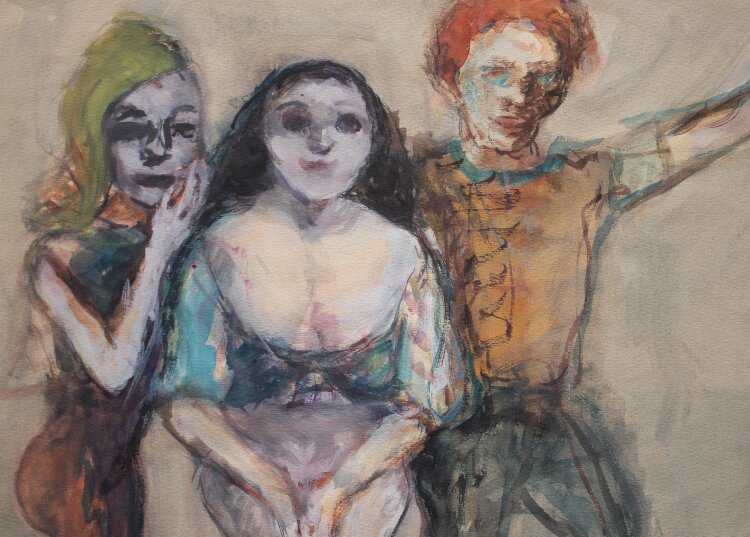 Claus Weidensdorfer - Drei Bildnisse - 1976 - Aquarell