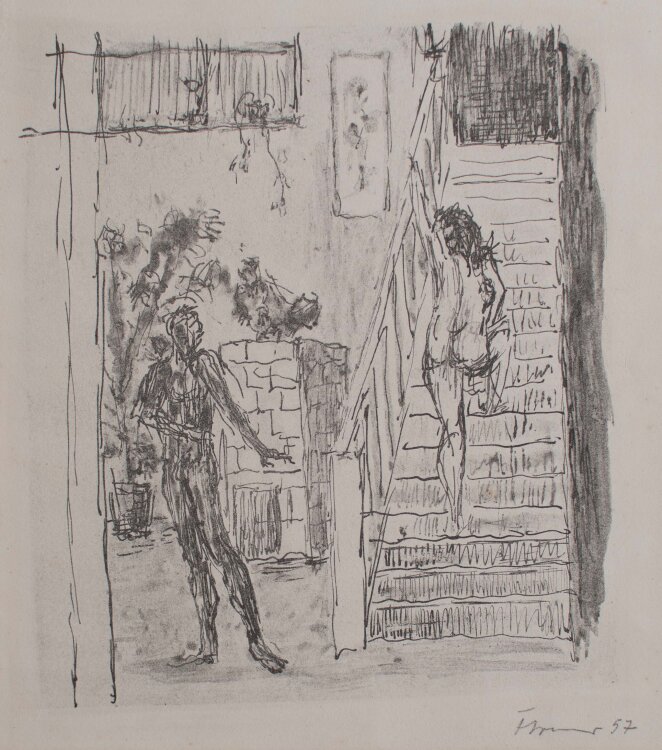 Fritz Cremer - Liebespaar - 1957 - Lithografie