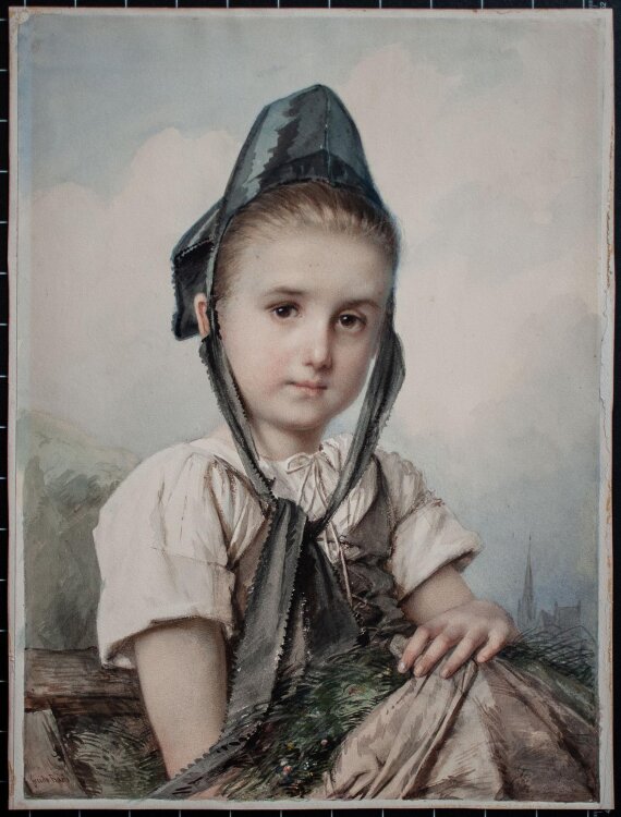 Guido Bach - Mädchen in Tracht - undatiert - Aquarell