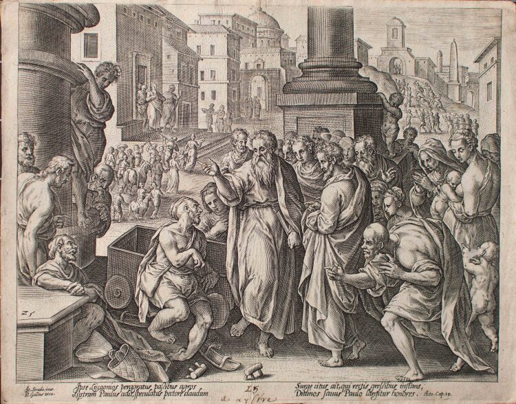 Philipp Galle - Paulus heilt einen Lahmen in Lystra -...
