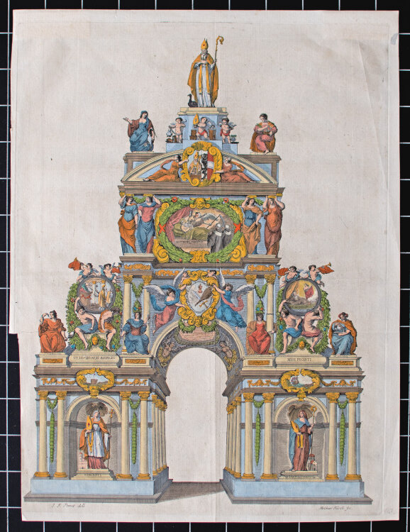 Melchior Küsel - Ehrenpforte - um 1650 - Kolorierter Kupferstich