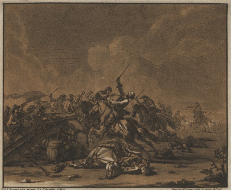 Christian und Georg Philipp Rugendas - Schlachtenszene - 1695 - Mezzotinto